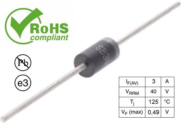 Фотография диода SB340 от Vishay